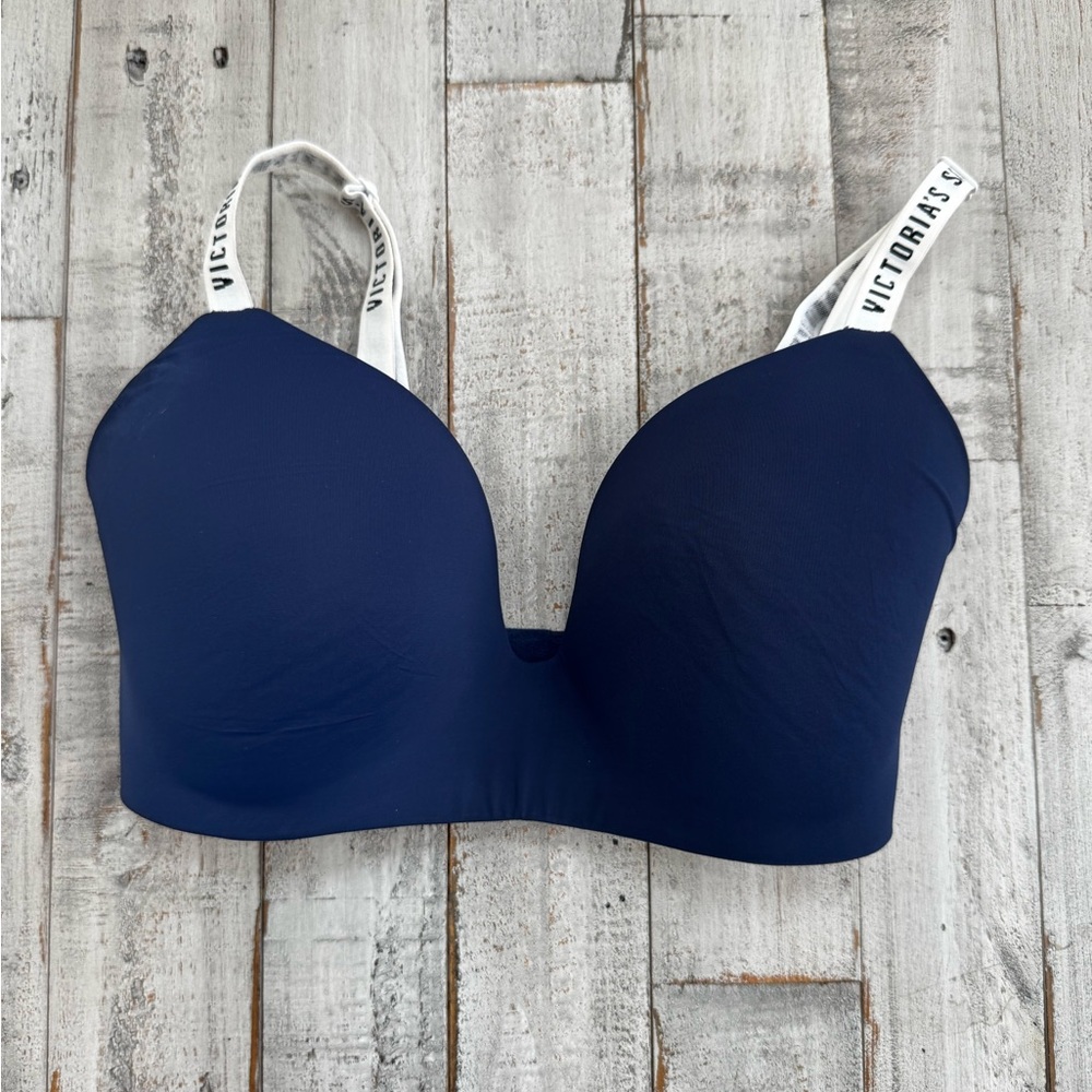 Victoria's Secret Deep Blue Bra with Logo Straps